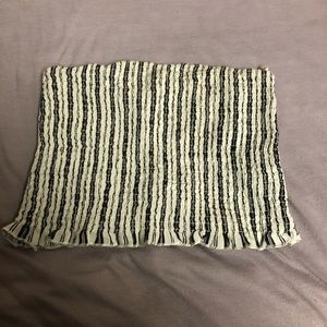 grey&white striped cropped tube top from garage!